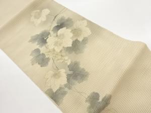 作家物　絽綴れ金彩手描き葡萄模様名古屋帯